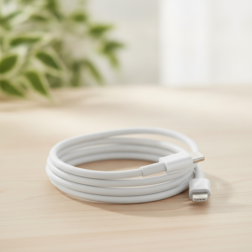 Cable de carga y datos USB-C a Lightning de 1 metro blanco