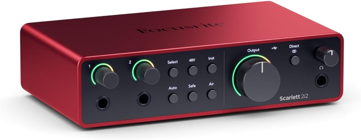 SCARLETT 2I2 [G4] INTERFAZ DE AUDIO USB C, 2-in/2-out, 24-bit/192kHz. FOCUSRITE