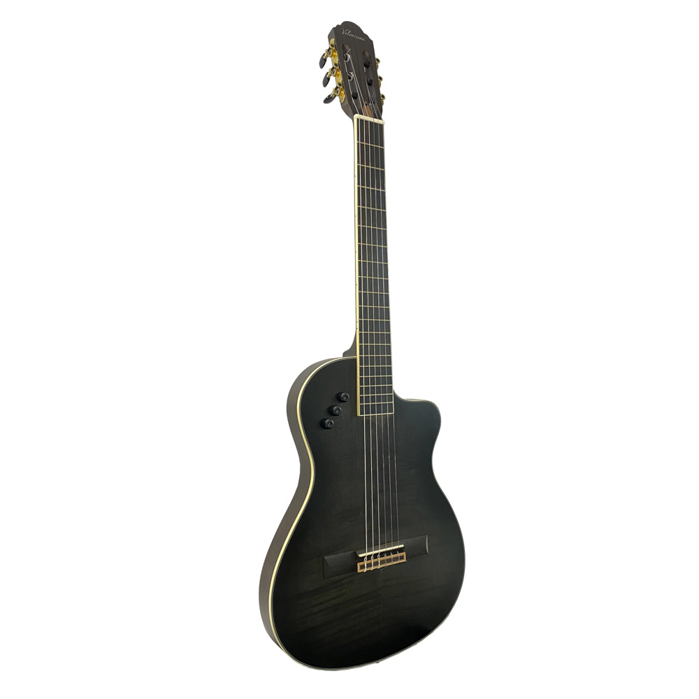 Guitarra Electroclásica Valenciana GV-WCG170CE-BK 39 Pulgadas Cutaway Negra