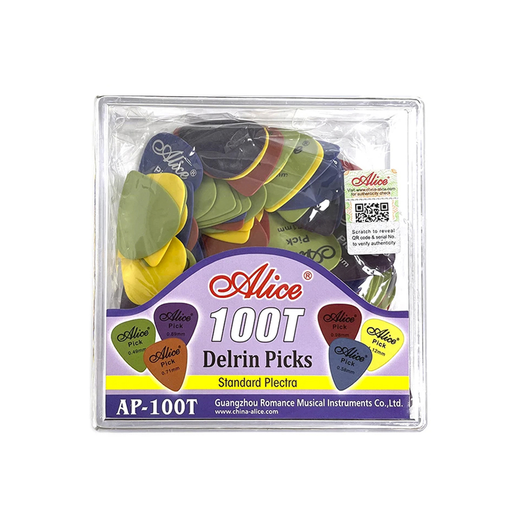 Set de Puas para Guitarra Alice AP-100T 0.49 y 0.58 mm 100 Piezas