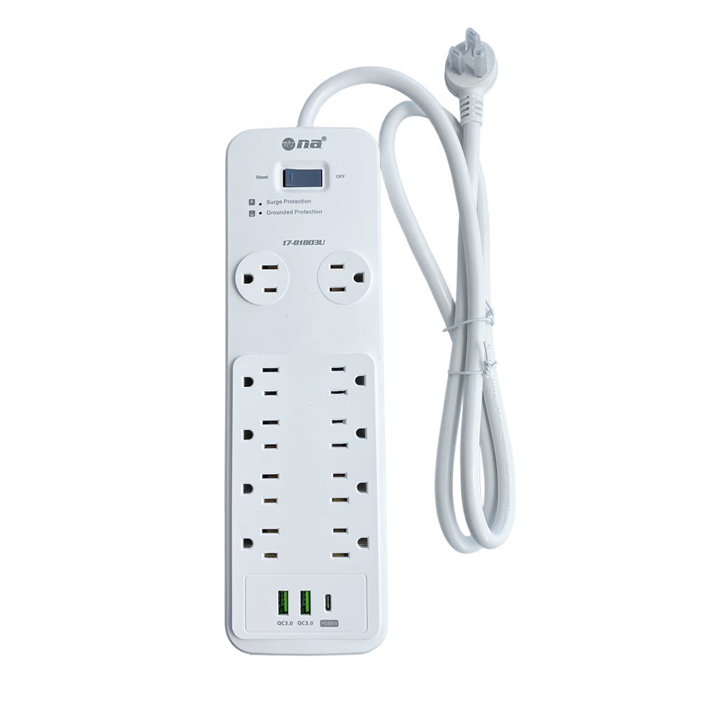 Regleta de 10 Tomas con USB y USB-C Nippon America 17-81803U