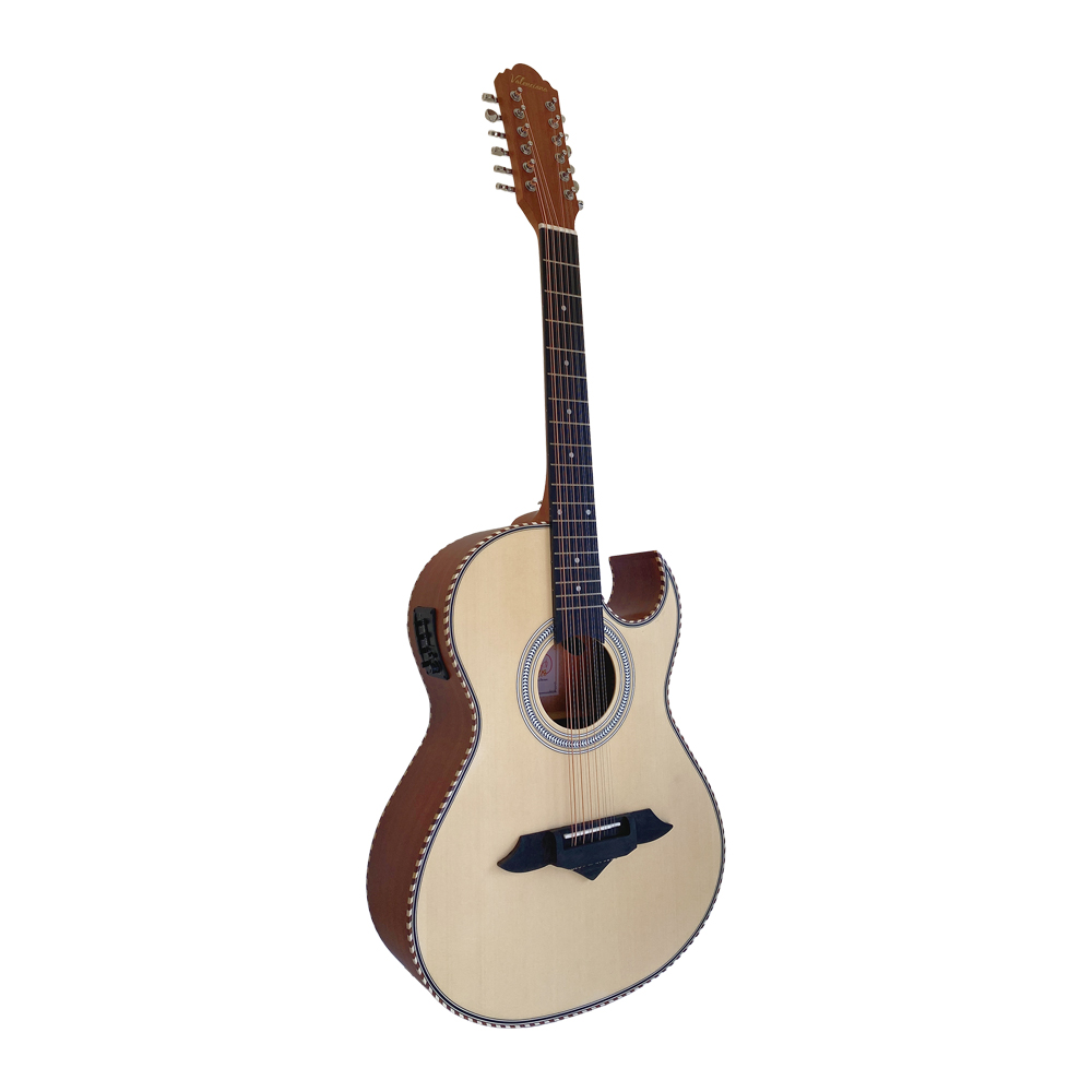Bajo Sexto Electroacústico Valenciana GV-AF16CE-12 43 Pulgadas Cutaway