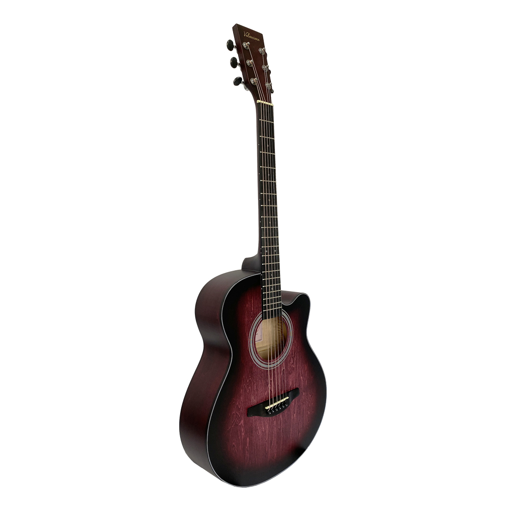 Guitarra Acústica Valenciana GV-AF-H00L-40RD 40 Pulgadas Roja Sombreada